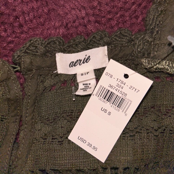 Aerie green crochet top - Picture 3 of 3